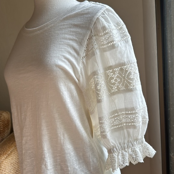 Anthropologie NWT 3/4 lace trim sleeve - Picture 1 of 9